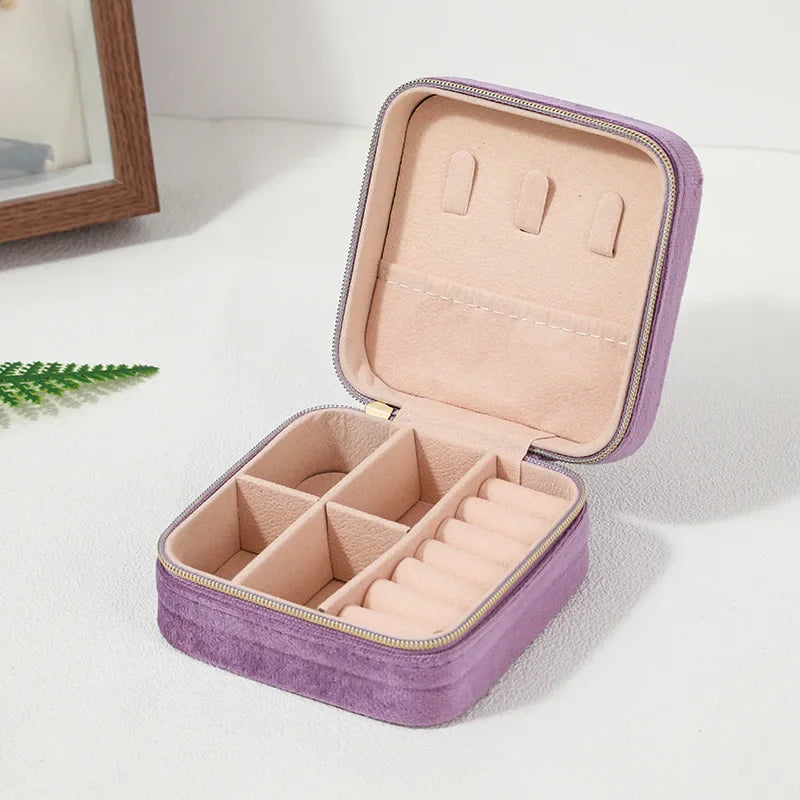 Velvet Travel Jewelry Box Organizer