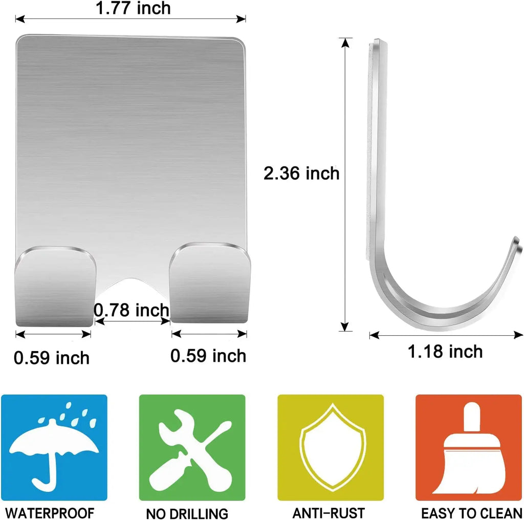 6/2pcs Razor Holder 304 Stainless Steel Men Shaving Shaver Razor Stand Shelf Shaving Razor Storage Rack Bathroom Hook Organizer