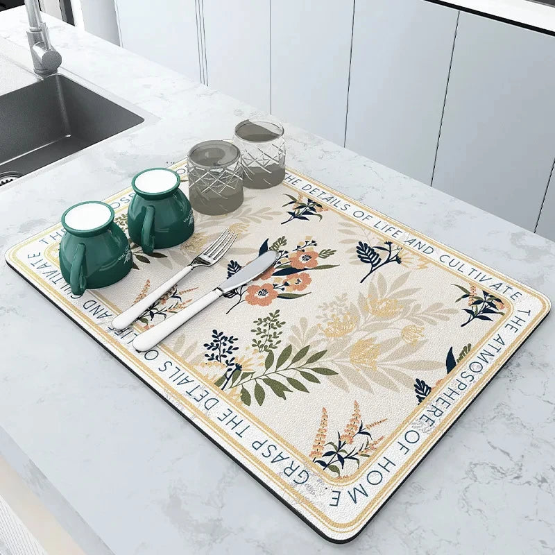 AquaGuard | Quick Absorbent Non-Slip Kitchen Drying Mat for Countertops