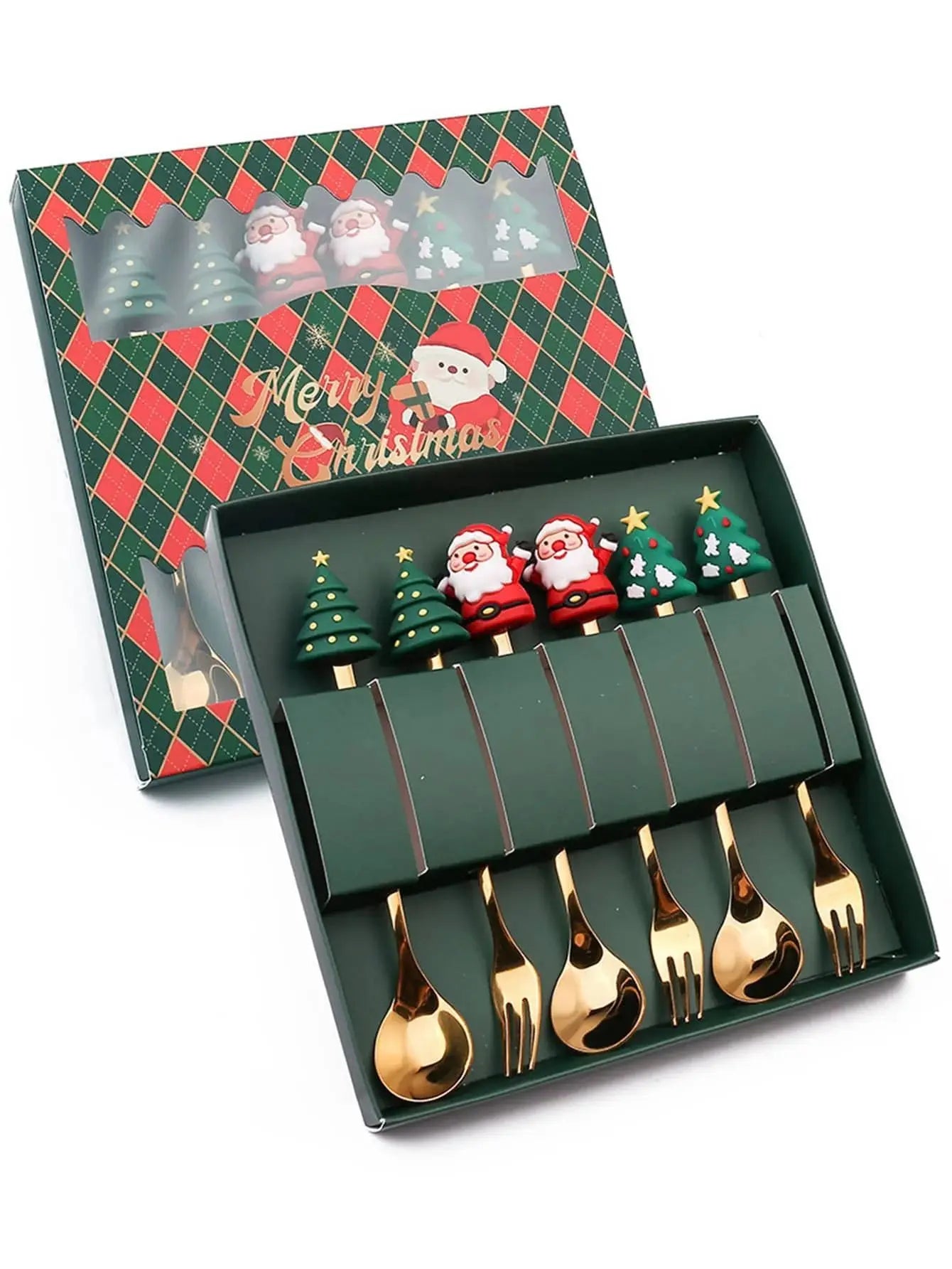 🎄✨ Christmas Holiday Spoon &amp; Fork Gift Set – Limited Edition ✨🎁