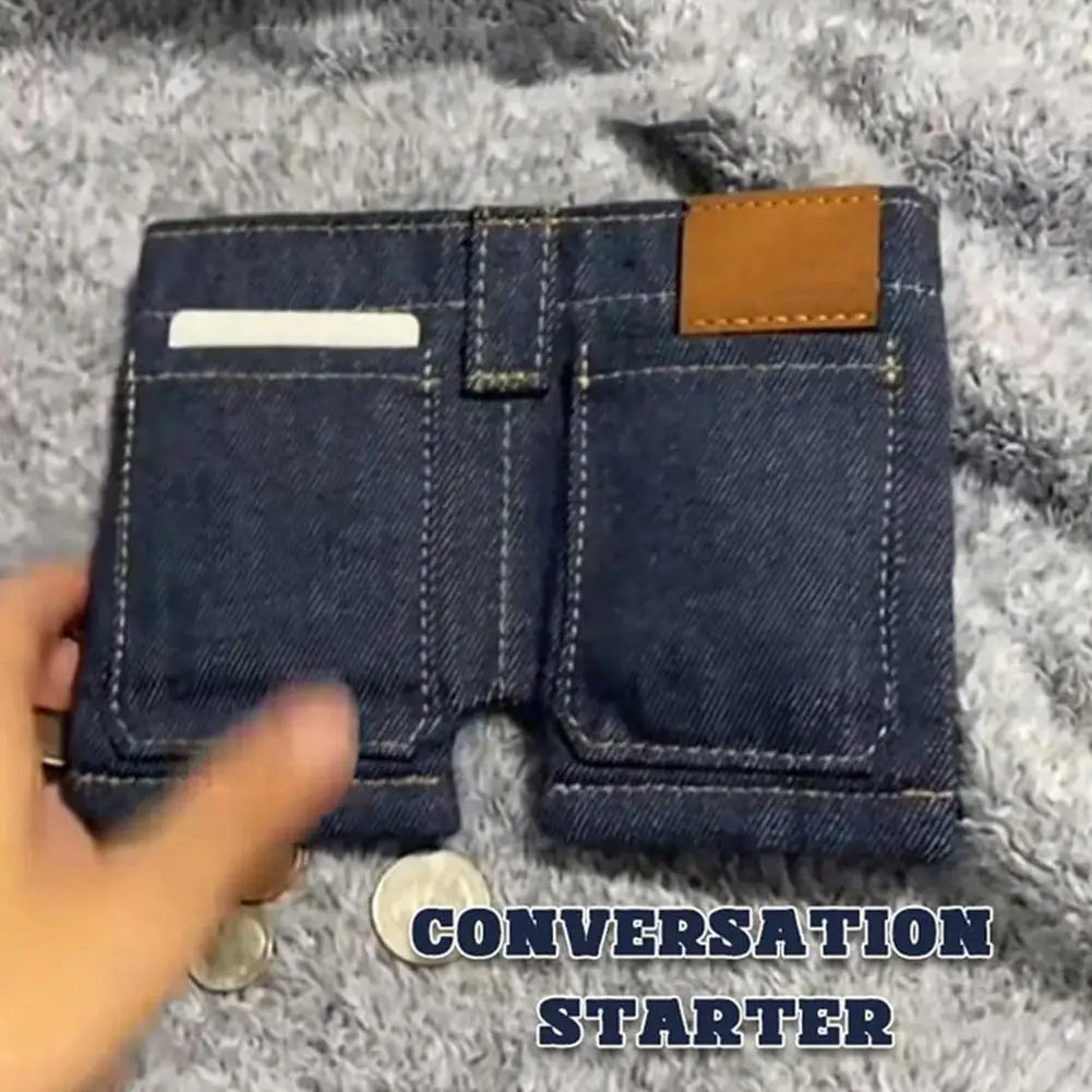traindora  Wallet: Foldable Jeans Shape, Fun & Functional ✨