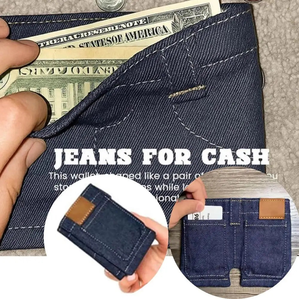 traindora  Wallet: Foldable Jeans Shape, Fun & Functional ✨