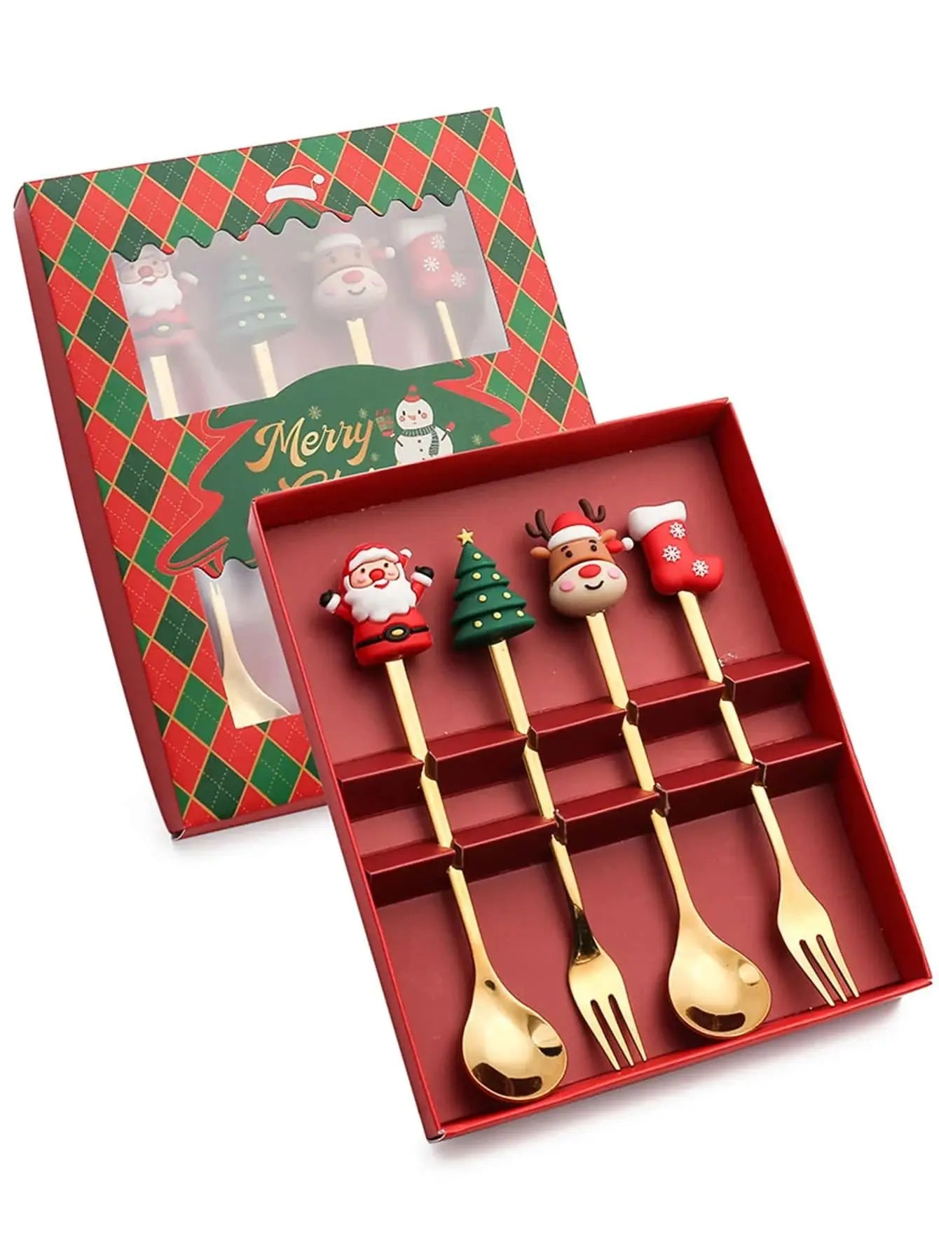 🎄✨ Christmas Holiday Spoon &amp; Fork Gift Set – Limited Edition ✨🎁