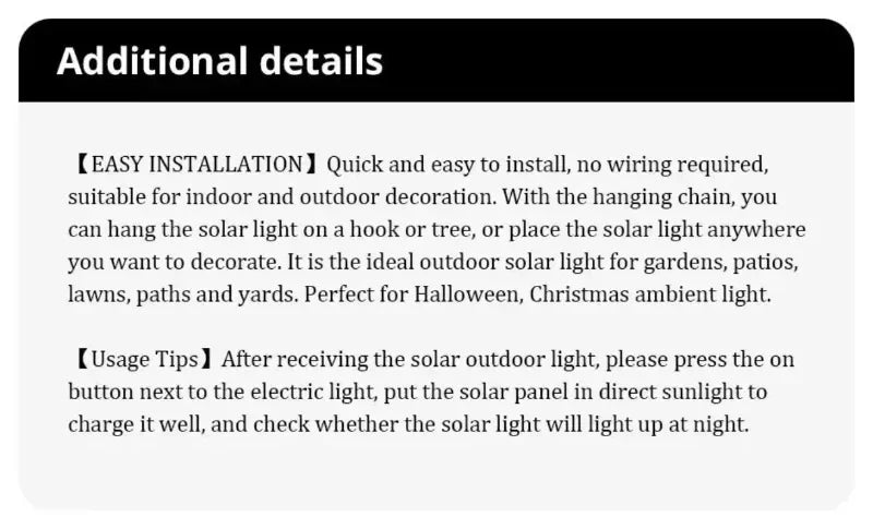 Solar Lights for Outside Decorative Outdoor Hanging Lights Waterproof