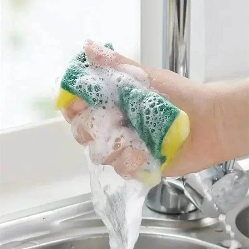 Magic Cleaning Sponge Double-Sided - Highly Absorbent Kitchen Scrubber Rust Remover 10x7x3cm