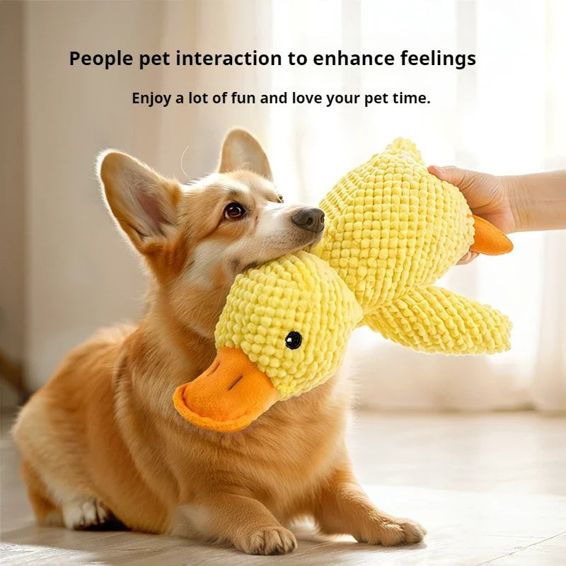 ideal for playtime & naps Suitable for all dog sizes Plush Duck Dog Toy – Bite-Resistant