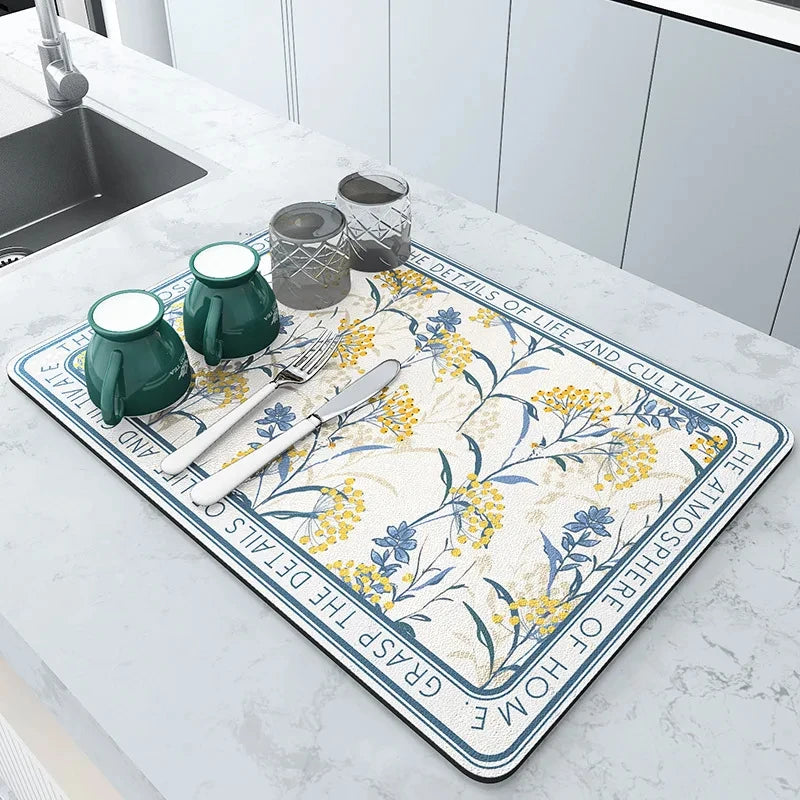 AquaGuard | Quick Absorbent Non-Slip Kitchen Drying Mat for Countertops