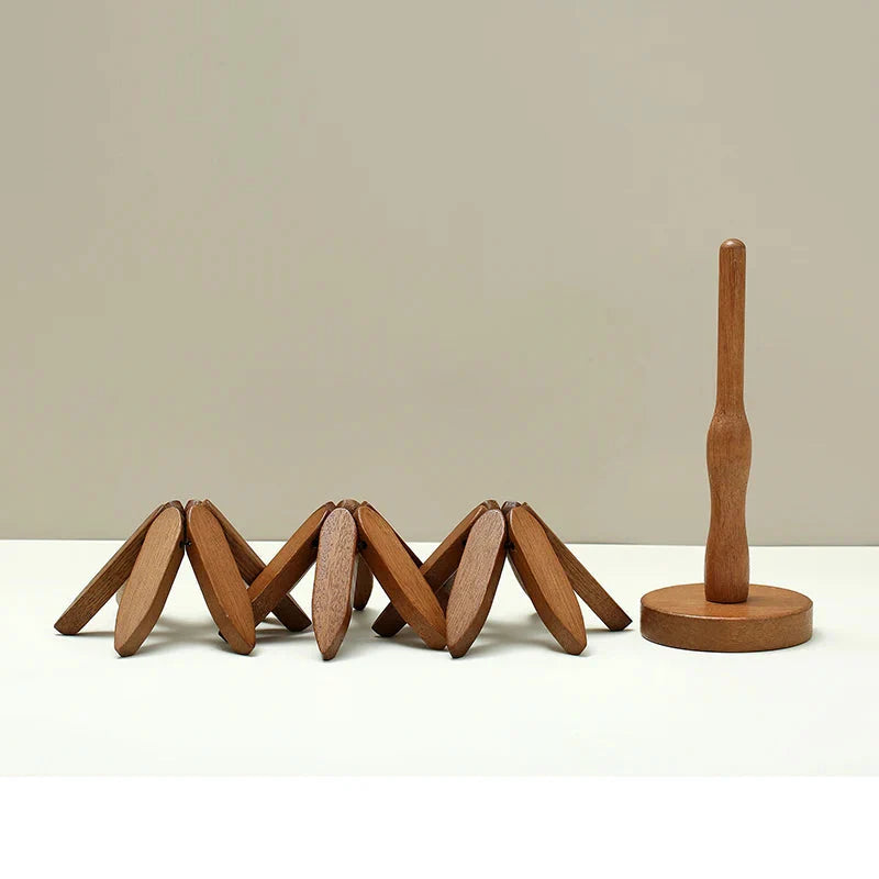 4PCS Wooden Tree-Shaped Heat Resistant Trivets