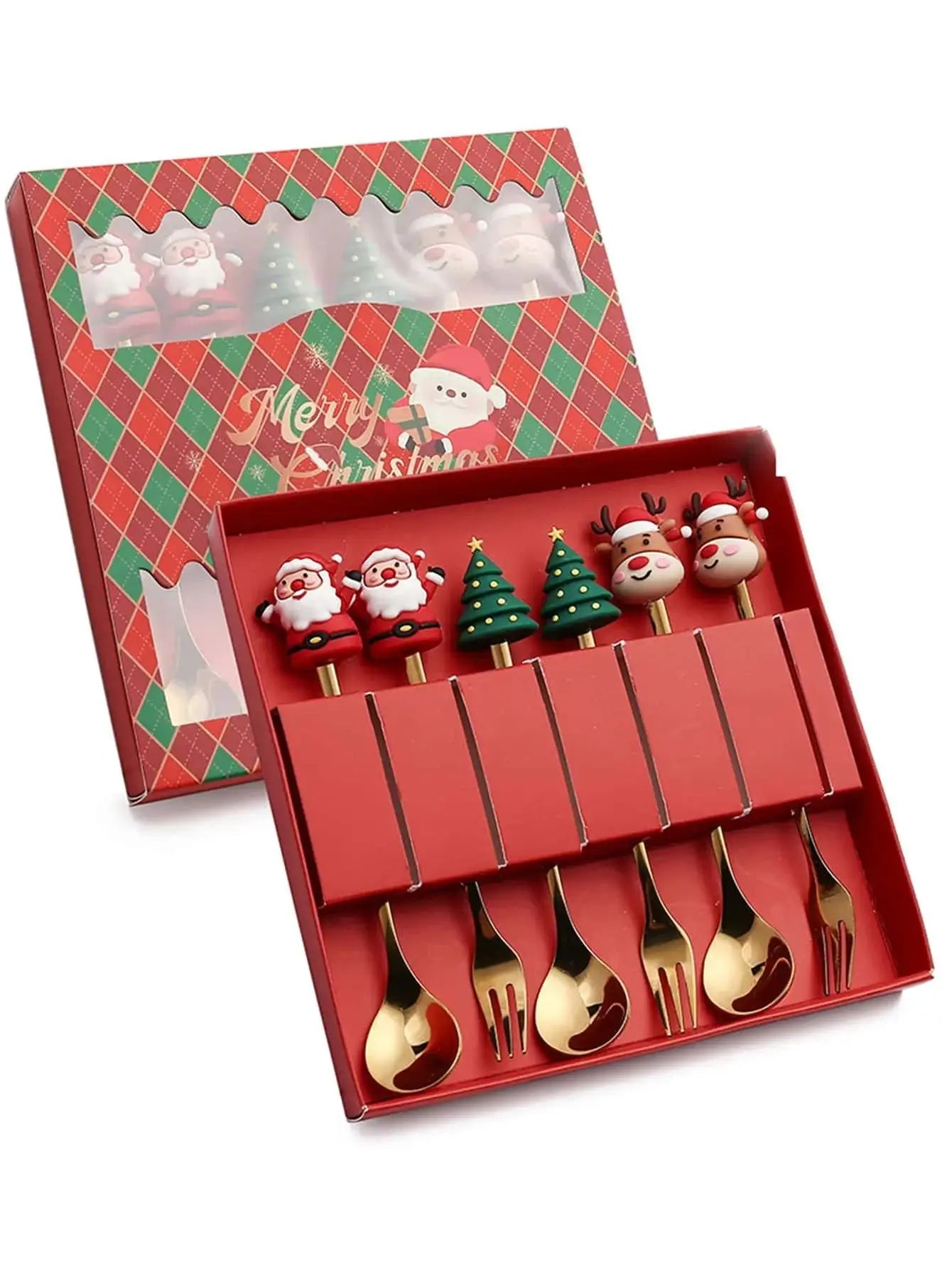 🎄✨ Christmas Holiday Spoon &amp; Fork Gift Set – Limited Edition ✨🎁