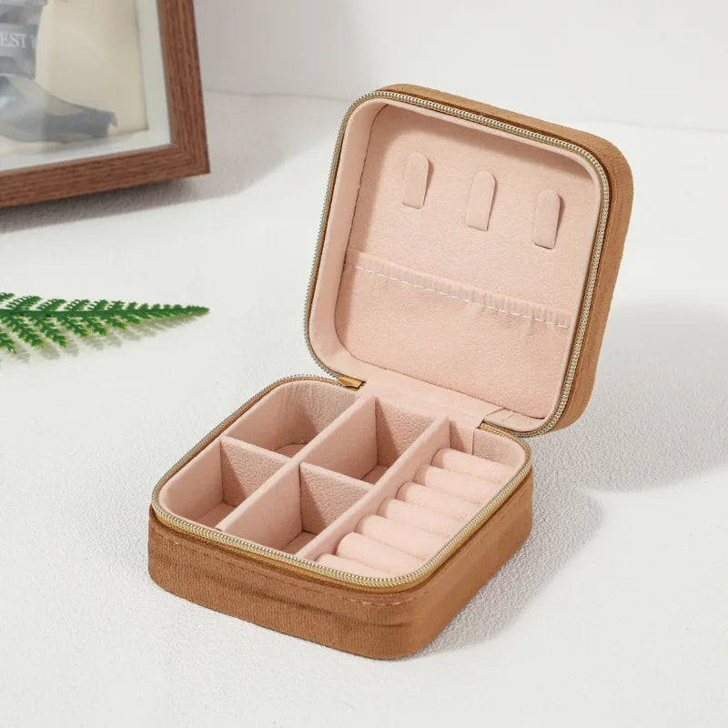 Velvet Travel Jewelry Box Organizer