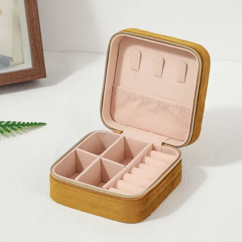 Velvet Travel Jewelry Box Organizer